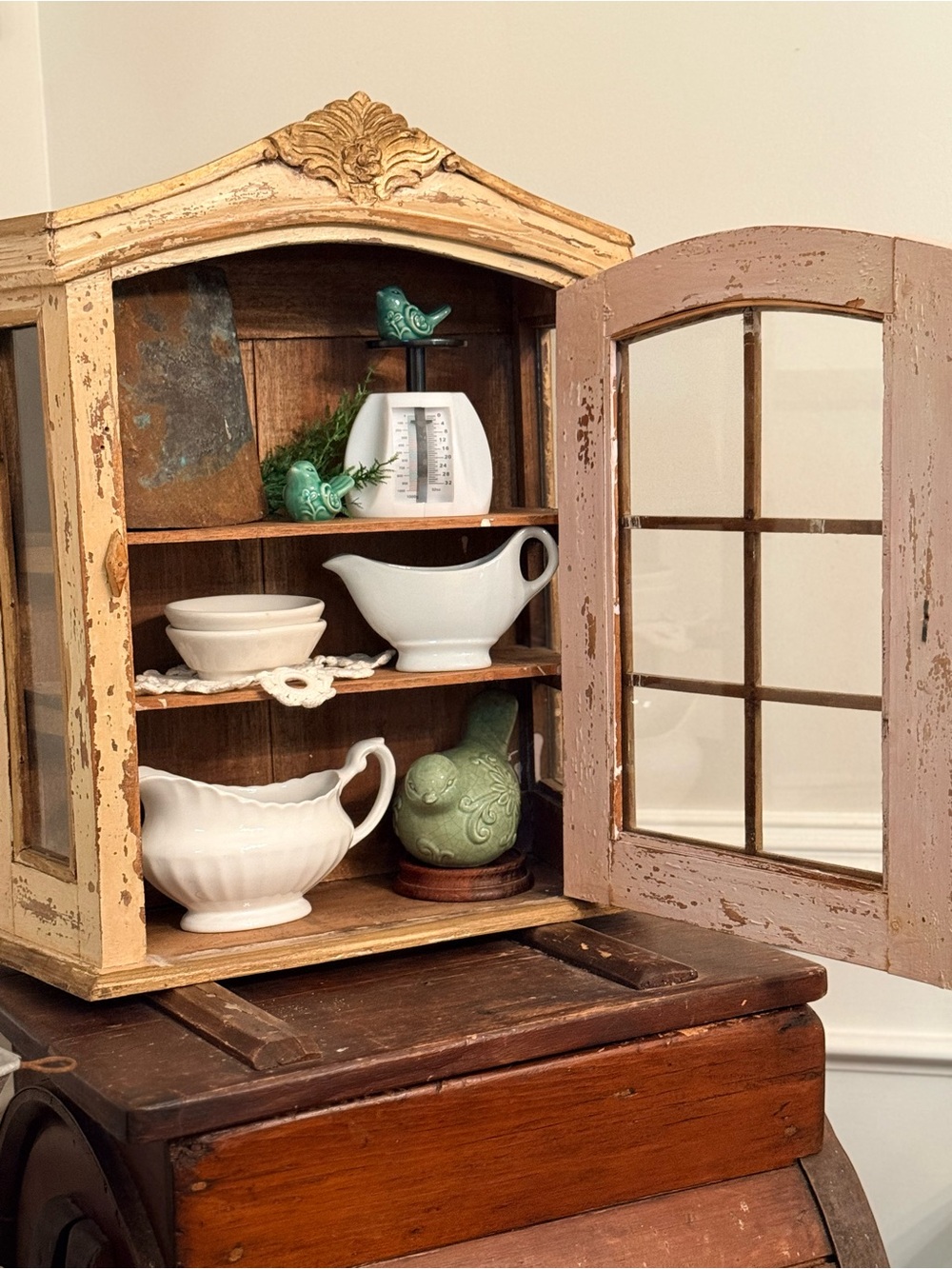 Primitive Wooden Display Cabinet